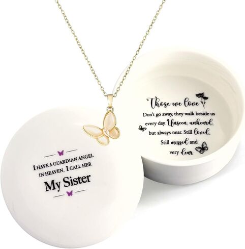 Dad Memorial Gifts for Loss of Father, Keep Making Him Proud Sympathy Keepsake Box Ceramic with Cross Necklace, In Loving Memory of Dad, Condolence Remembrance Grieving Father Passed Away Gifts in Saudi Arabia