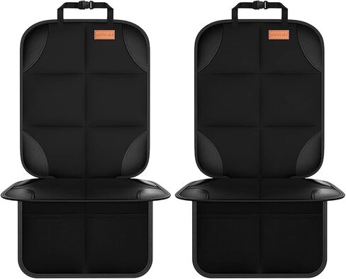 SMART ELF Car Seat Protector, 2Pack Seat Protector Protect Child Seats with Thickest Padding and Non-Slip Backing Mesh Pockets for Baby and Pet,Sedan SUV Truck (Black) in Saudi Arabia