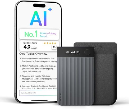مسجل صوت Plaud Note Pro AI، نسخ وتلخيص باستخدام الذكاء الاصطناعي، التحكم في التطبيق، مدون ملاحظات للاجتماعات والمكالمات، يدعم 112 لغة، نحيف للغاية مع شاشة عرض فورية، جراب متضمن، أسود in Kuwait