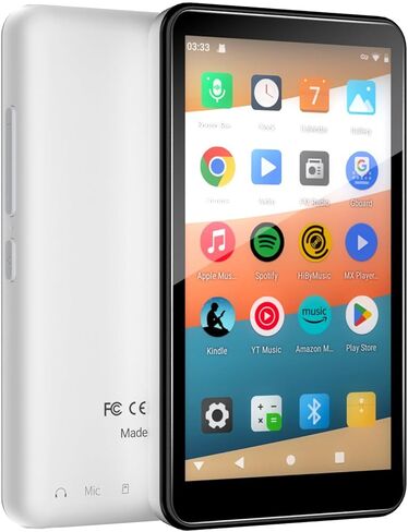 MP3 Player with Bluetooth and WiFi, 144GB Storage & Android OS, 4" Touch Screen, FM Radio, Kids MP3 & MP4 Player with Spotify, Amazon Music, and Google Play Store, DGTenk Portable Media Player (Black) in Saudi Arabia