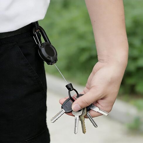 Retractable Key Ring With Steel Wire Rebound Anti-Loss Rope, Suitable For Outdoor Travel, Climbing And Fishing. in Saudi Arabia