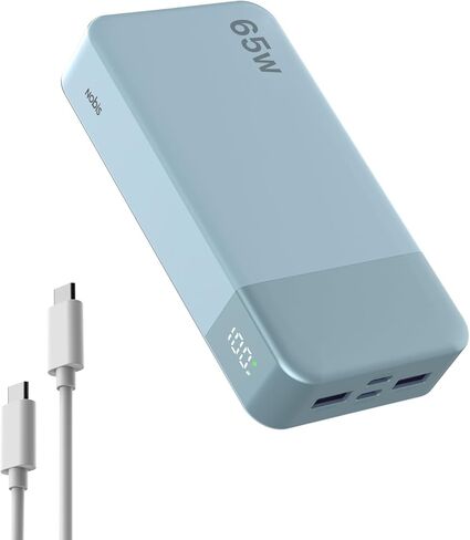 NOBIS 20000mAh Battery Pack Power Bank 65W Power Bank, Portable Charger with Digital Display, Dual USB-C/USB-A Fast Charging for Laptop, Phone, Tablet, Travel-Friendly External Battery Pack in Kuwait