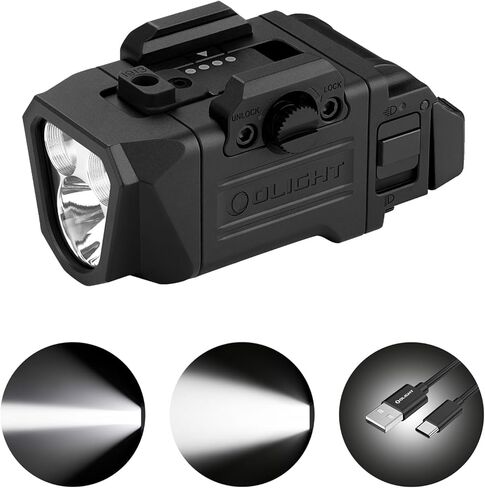 OLIGHT PL X مصباح يدوي تكتيكي قابل لإعادة الشحن USB-C ذو عوارض مزدوجة مجموعة ستروب 22,500 مصباح كشاف و1,200 لومن ضوء كشاف قابل للتعديل وعروات قابلة للعكس، لحامل السكك الحديدية 1913 / GL (أسود غير لامع) in Kuwait