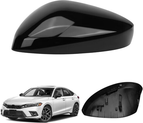 متوافق مع Honda Civic 11th Gen 2022 2023 2024 LX EX EX-L Si Sedan غطاء مرآة جانبية رياضية، غطاء مرآة جانبي للراكب الأيمن بدون إشارة الانعطاف in Kuwait