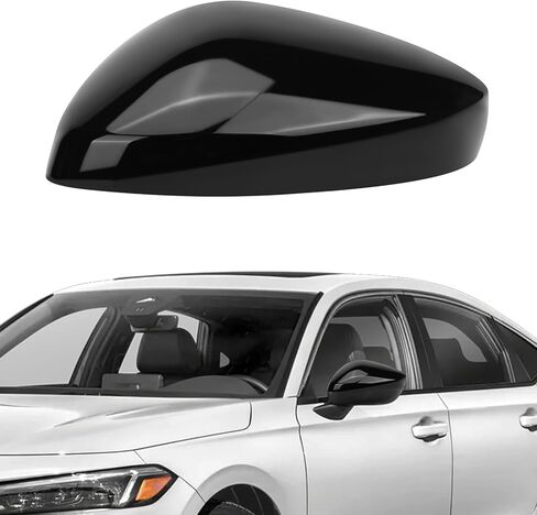 متوافق مع Honda Civic 11th Gen 2022 2023 2024 LX EX EX-L Si Sedan غطاء مرآة جانبية رياضية، غطاء مرآة جانبي للراكب الأيمن بدون إشارة الانعطاف in Kuwait