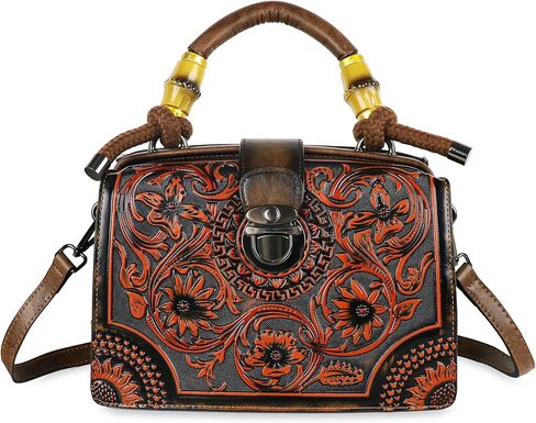 Crossbody Bag For Women Shoulder Bag Purse and Handbag Tote Bag Vintage Embossing Pattern in Saudi Arabia