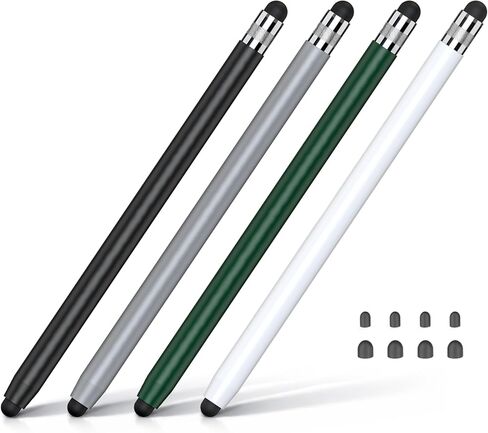2 Packs Stylus Pen for iPad & Touchscreen Devices (Black & White), Dual Tip Rubber Stylus, No Bluetooth/No Charging, High Sensitivity Capacitive Magnetic Pencil for iPad iPhone Android Tablets in Saudi Arabia
