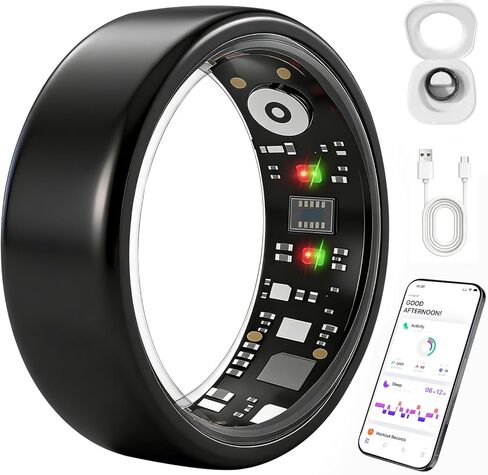 Smart Ring Gen 3, Activity Tracker with Heart Rate & Sleep Monitor, IP68 Waterproof No App Fee Health Ring for Women Men, Compatible with iPhone & Android (Gold, 7) in Saudi Arabia
