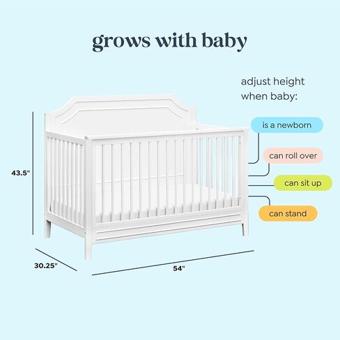 Davinci Chloe Regency 4-in-1 Convertible Crib in Walnut, Greenguard Gold Certified in Saudi Arabia