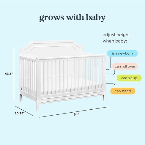 Davinci Chloe Regency 4-in-1 Convertible Crib in Walnut, Greenguard Gold Certified in Saudi Arabia