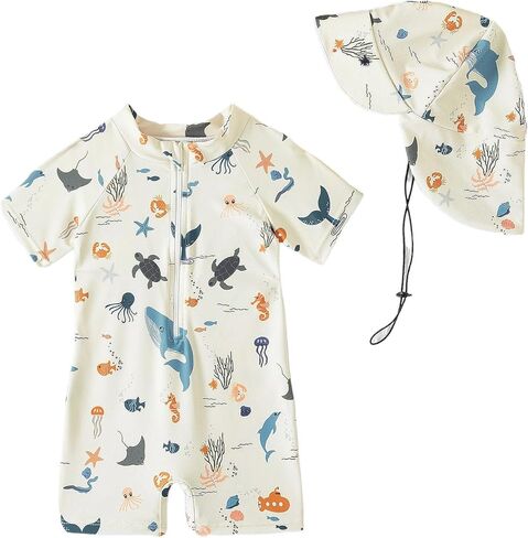 DivingBirds Baby Swimsuit One Piece Toddler Swimwear UV Sunsafe Baby Girls' Boys'Rashgard Swim Suit,3 Months-4 Years in Saudi Arabia