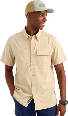 HUK Mens Icon Crew, Short-Sleeve Performance Fishing Shirt in Saudi Arabia