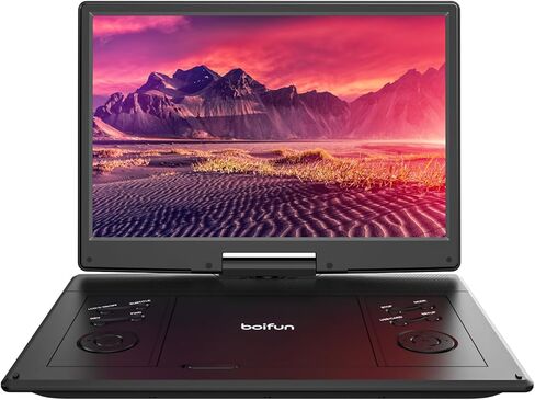15.7" Portable DVD Player with 14.1" Large HD Screen, HDMI Input,5 Hours Rechargeable Battery, Support Sync TV, USB, SD Card and Multiple Disc Formats, Dual Speaker, Rich Matte Black in Saudi Arabia