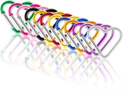Ouligay 10pcs Cute Heart Shaped Carabiner Star Carabiner Heart Shaped Backpack Clips Key Ring Clip Heart Keychain Clip for Dog Leash Water Bottle Holder Snap Clips Keys in Kuwait