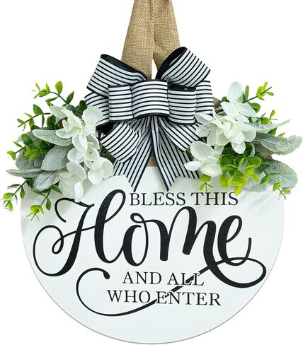 Welcome Sign for Front Door Wreath, Modern Rustic Farmhouse Decor, Wreaths for Front Door Porch Decor Outdoor, Welcome Home Decorations, Housewarming Gifts for Spring Summer Fall All Seasons Holiday in Saudi Arabia