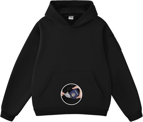 سويت شيرت بقلنسوة كبير الحجم من FAIABLE للنساء الأزواج، سترات رياضية من الصوف ثقيل الوزن، جيوب مخفية in Kuwait