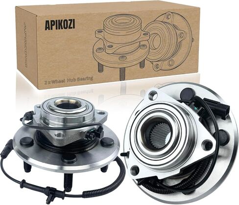 زوج مجموعة محور تحمل العجلات الأمامية 2WD متوافقة مع 00-06 Chevy Tahoe، 99-06 Silverado 1500,00-06 Suburban 1500، لـ GMC Yukon، 99-06 Sierra 1500، لـ 02-06 Cadillac Escalade 6Lugs W/ABS، 515054 in Kuwait