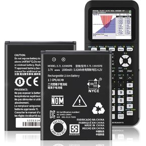 TI-84 Plus CE بطارية بديلة لتكساس إنسترومنتس TI-84 Plus CE، TI Nspire CX، CX II، TI Nspire CX CAS، CX CAS II الجزء رقم 3.7L1200SPA/1200SPB N:P11P35-11-N01 3.7 فولت 1600 مللي أمبير، مع أداة in Kuwait