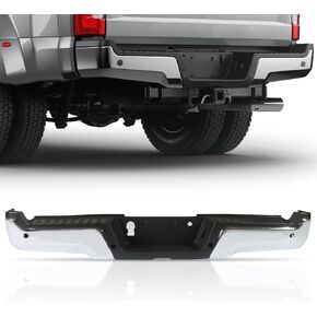 Rear Step Bumper Assembly Fits for Ford F150 2015-2020 w/o Parking Sensor Holes and w/Max Tow Hitch Rear Bumper Replacement FO1103187 Chrome in Kuwait