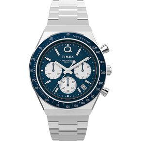 Timex Men's Q 40mm Watch - Silver-Tone Bracelet White Dial Silver-Tone Case in Kuwait