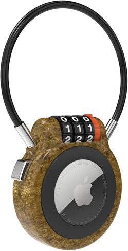 Lockable Holder with 3-Digit Combination Lock, Metal Case Compatible with, Anti-Theft Tracker Lock for Luggage, Suitcase (Black (4 Pack)) in Saudi Arabia