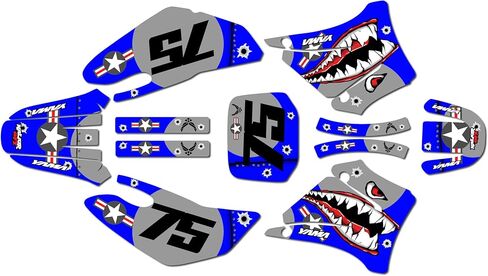 Graphics Kit for Yamaha TTR125 (2000-2007) Predator Series Blue 9 Mil-Dirt bike Custom Racing Graphics Decals Stickers Kit, no-plastics in Saudi Arabia