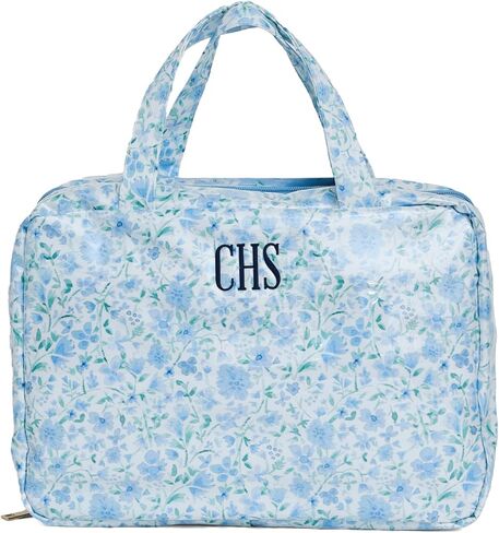 Personalized Hanging Toiletry Bag - Embroidered Travel Organizer for Women, Clear-Coated Makeup Bag with 4 Zipper Compartments, Foldable Organizer, Monogrammed Gift (Madison) in Saudi Arabia