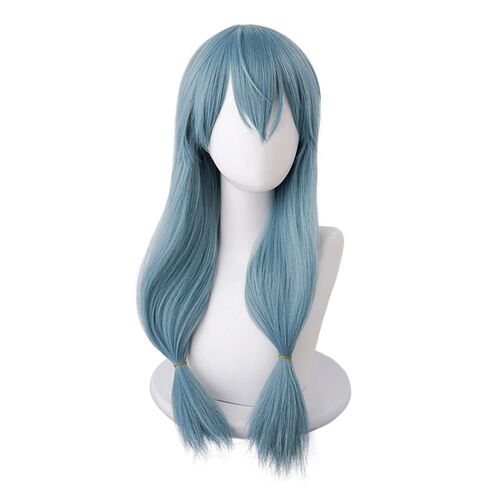 Anime Demon Agatsuma Zenitsu Wigs for Female Women Long Yellow Straight Party Hair Clip on Ponytail Cosplay Props Halloween in Kuwait