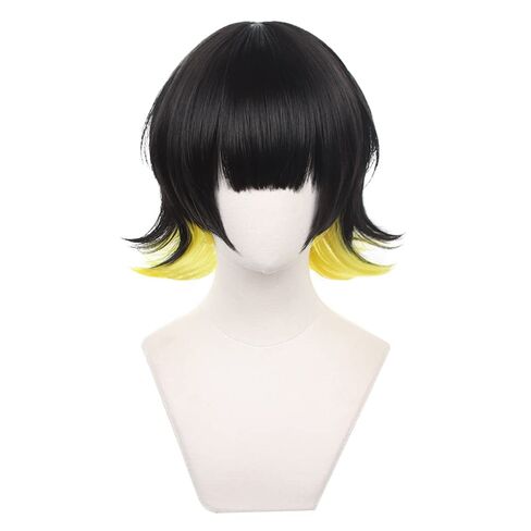 Anime Demon Agatsuma Zenitsu Wigs for Female Women Long Yellow Straight Party Hair Clip on Ponytail Cosplay Props Halloween in Kuwait