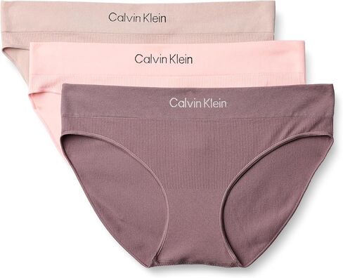 Calvin Klein Women's Microfiber Seamless Rib Bikini Panties, 3 Pack in Saudi Arabia
