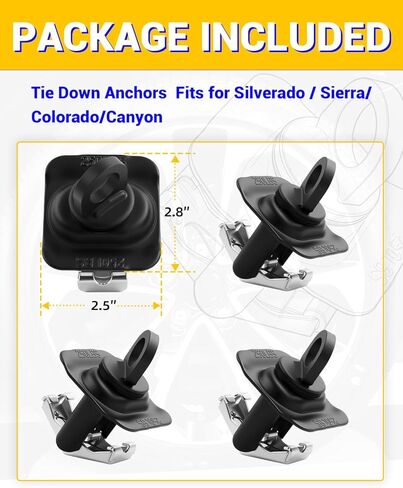 23146899 Truck Bed Tie Down Anchors Replacement for 2014-2024 Silverado Sierra, 2015-2024 Colorado Canyon Truck Bed Cargo Tie Downs, Pack of 4 in Saudi Arabia