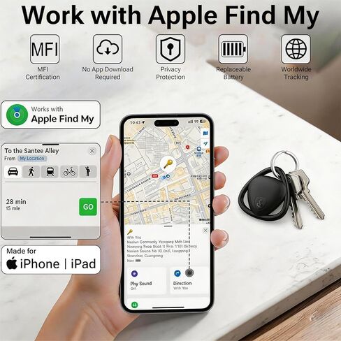 علامات الهواء - 4 عبوات Android 【معتمدة من Google MFG】، تعمل علامة الهواء لجهاز Android Item Finder مع Google Find Hub، ومحدد موقع جهاز تعقب الهواء، والعلامة الذكية للمفاتيح، والأمتعة، والحقائب، وحقائب السفر in Kuwait