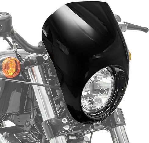 هدية المصباح الأمامي لعام 1982 في وقت لاحق Sportster Dyna، قناع هدية للمصابيح الأمامية للدراجات النارية Harley Davidson Sportster XL Iron 883 1200 SuperLow Dyna FXD Low Rider Super Glide (أسود لامع) in Kuwait