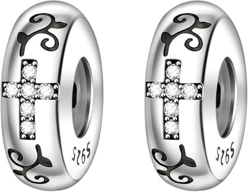 Annmors 925 Sterling Silver Charms Infinity Love Heart Safety Chain fit Bracelets Necklaces Dangle Beads with 5A Cubic Zirconia Christmas Valentine Mother's Day Gift for Women in Saudi Arabia