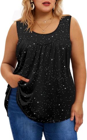 TIYOMI Plus Size Floral Tank Tops for Women Sleeveless Shirts Summer Tunic Tank Tops Flowy Camisoles XL-5XL in Saudi Arabia