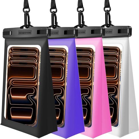 4 Pack Floating Waterproof Phone Pouch - Universal Large Floatable Water Proof Dry Bag Case - Float Clear Cell Holder with Lanyard - for iPhone 17 Pro Max Samsung Galaxy - Beach Swimming Pool in Saudi Arabia