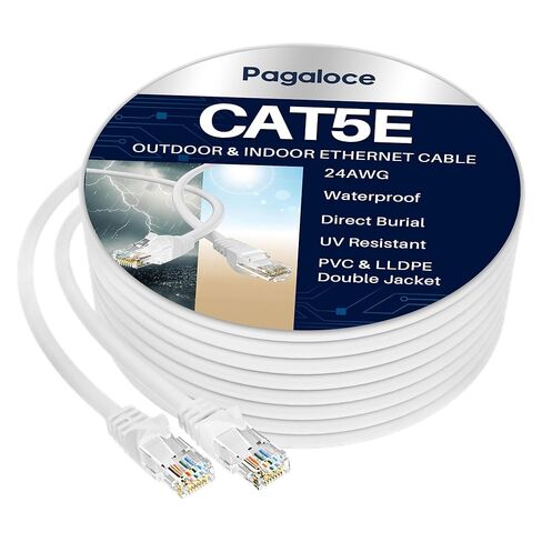 كابل إيثرنت Cat5e بطول 125 قدمًا، سلك إنترنت عالي السرعة مع موصل RJ45 قياسي، كابل Cat 5e أبيض طويل بدون تشابك، سلك شبكة LAN UTP للكمبيوتر الشخصي، جهاز التوجيه، المودم، التلفزيون، PoE، PS5، المكتب المنزلي، الألعاب in Kuwait