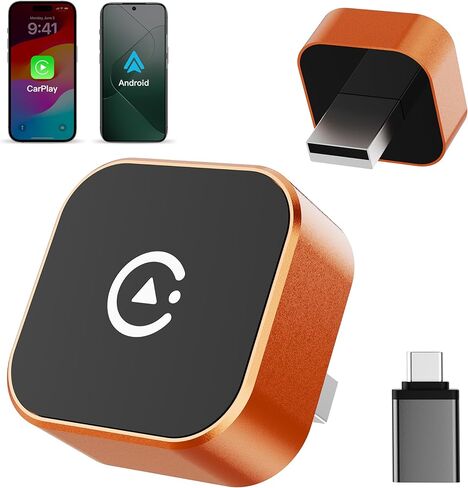 2in1 Mini Wireless CarPlay & Android Auto Adapter for iPhone iOS 10+ & Android 11+, Convert Wired CarPlay to Wireless for USB/Type-C Port Cars in Saudi Arabia