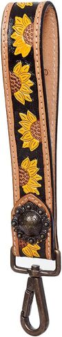 Hand Tooled Genuine Leather Handle Strap for Wristlet Bag Phone Wrist Keychain Wallet Purse Clutch Cellphone in Saudi Arabia