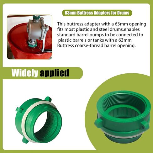 2 حزمة من محولات الدعم 63 مم للطبول، 63 مم - 25 دعامة خشنة إلى NPT، طوق ملولب مناسب لمضخات الطبل، مضخة يدوية مع أسطوانة بلاستيكية أو خزان in Kuwait