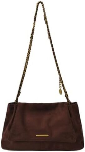 حقيبة كتف مترهلة للنساء من جلد الغزال الكلاسيكي حقيبة يد كبيرة ناعمة للتنقل اليومي in Saudi Arabia