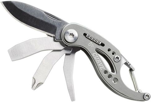 سلسلة مفاتيح Gerber Gear Curve EDC متعددة المهام 6 في 1 مع مفك جيب، هدايا للرجال، رمادي in Kuwait