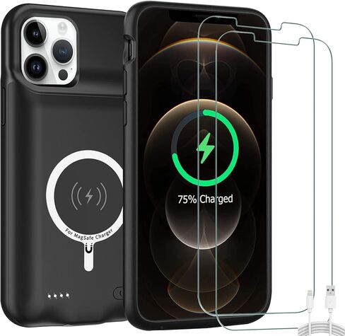 Battery Case for iPhone 13, 7000mAh Ultra-Thin Portable Protective Charging Case Rechargeable Extended Battery Pack Compatible with iPhone 13 (6.1 inch) External Charger Case (Black) in Saudi Arabia