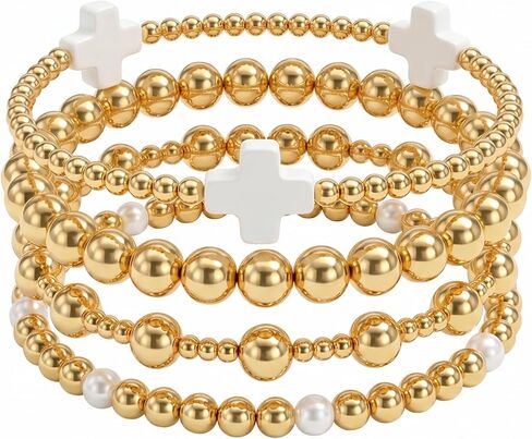 Chunky Gold Bracelets for Women Set 14k Plated Gold Bracelet Stack Trendy Dainty Adjustable Waterproof Bangles Jewelry Gifts in Saudi Arabia