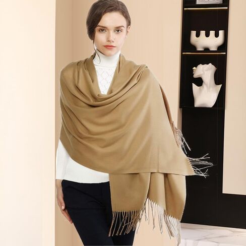 Women's Long Pashmina Scarf - Large Shawl Wrap for Dress, Wedding, and Winter Wear in Saudi Arabia