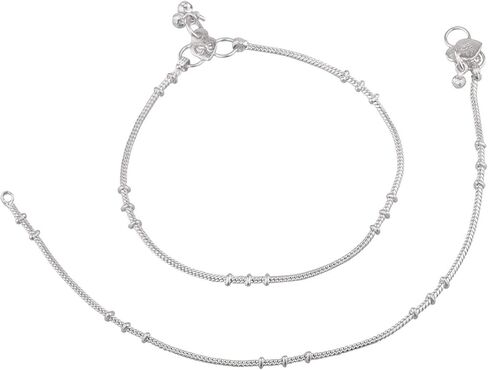 Efulgenz Indian Anklets for Women Payal Anklet Indian Silver Indian Silver Ankle Bracelets for Women Indian Silver Anklets Oxidised Silver Jewelry Set Indian Indian Anklets for Women With Bells in Saudi Arabia