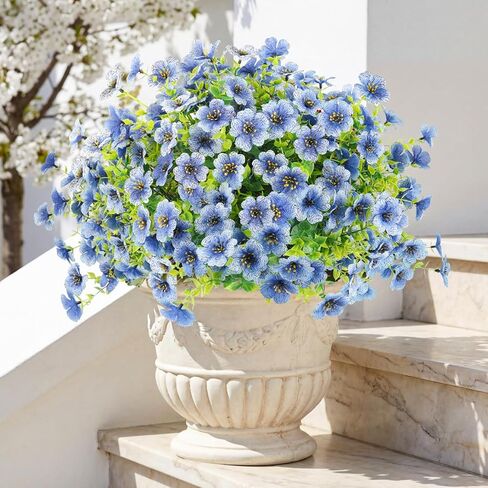 Artificial Flowers Outdoors Spring Faux Flowers UV Resistant Fake Flowers Daisy Plastic Greenery Plnats Outside Bulk for Garden Hanging Planter Patio Porch Home Decor, 12 Bundles (Multicolor) in Saudi Arabia