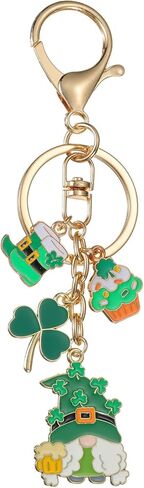 Happy St Patricks Day Gnome Keychain Charms Accessories for Men Women Car Key Ring Bag Purse Decor ﻿ in Saudi Arabia