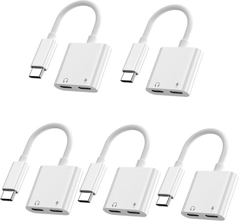 [معتمد من Apple MFi] 5 عبوات من محول مقبس سماعة الرأس Lightning إلى 3.5 مم، كابل صوت دونجل محول iPhone Aux متوافق مع iPhone 14 13 12 11 X XS 8 7 in Kuwait