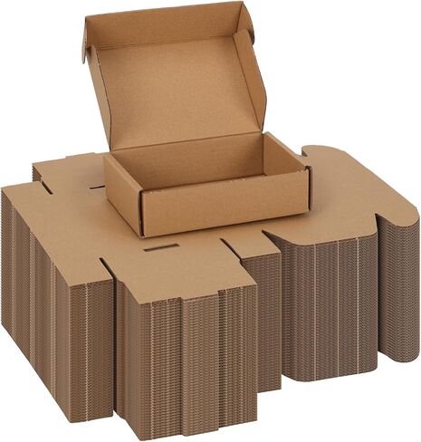 صناديق شحن صغيرة من CRUGLA مقاس 6 × 4 × 1.5، 100 عبوة من صناديق بريد كرافت قابلة للطي، 3 طبقات من الورق المقوى المموج الصغير لتغليف الأعمال الصغيرة in Kuwait